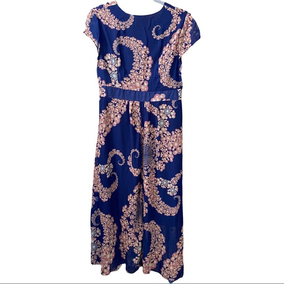 Tribal Print V Neck Short Sleeve Dress Size L - Picture 2 of 9